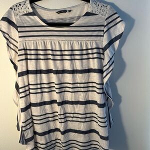 Hannah Navy and White Striped Blouse